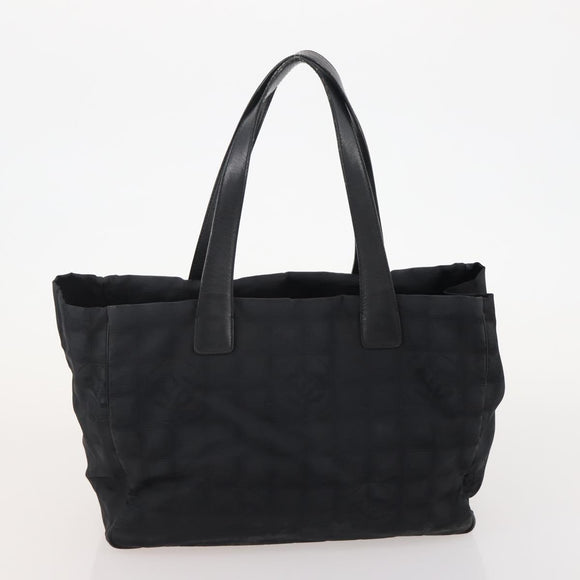 CHANEL New Travel line Tote Bag Nylon 2 Set Black CC Auth BA12658