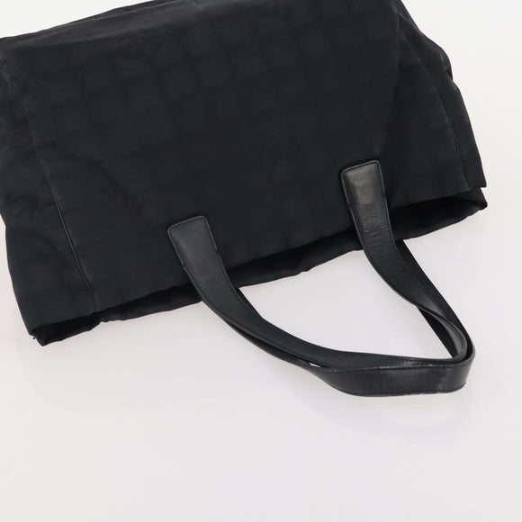 CHANEL New Travel line Tote Bag Nylon 2 Set Black CC Auth BA12658