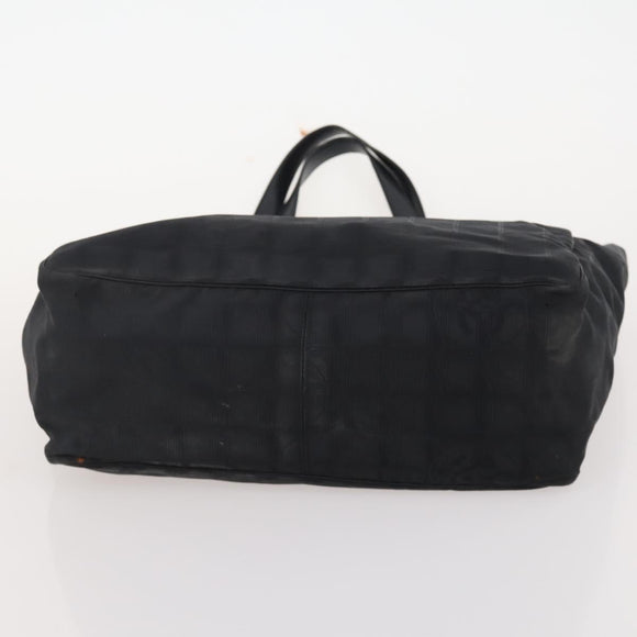 CHANEL New Travel line Tote Bag Nylon 2 Set Black CC Auth BA12658