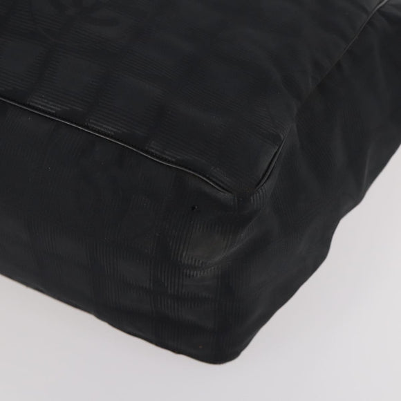 CHANEL New Travel line Tote Bag Nylon 2 Set Black CC Auth BA12658