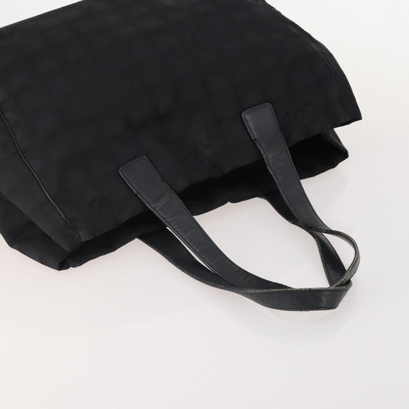 CHANEL New Travel line Tote Bag Nylon 2 Set Black CC Auth BA12658