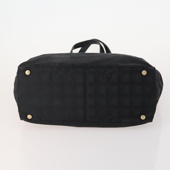 CHANEL New Travel line Tote Bag Nylon 2 Set Black CC Auth BA12658