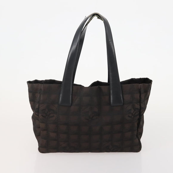 CHANEL New Travel line Tote Bag Nylon 3 Set Black Beige CC Auth BA12659