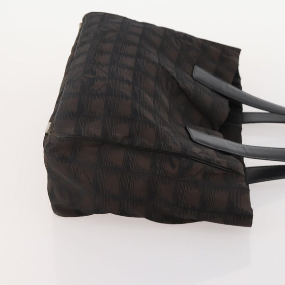 CHANEL New Travel line Tote Bag Nylon 3 Set Black Beige CC Auth BA12659