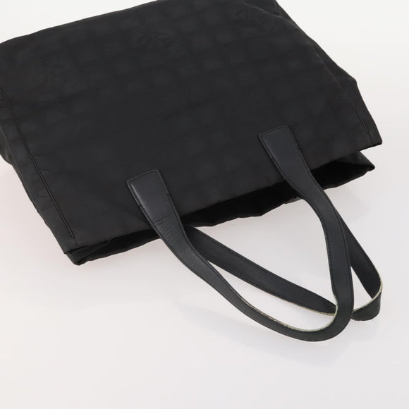 CHANEL New Travel line Tote Bag Nylon 3 Set Black Beige CC Auth BA12659