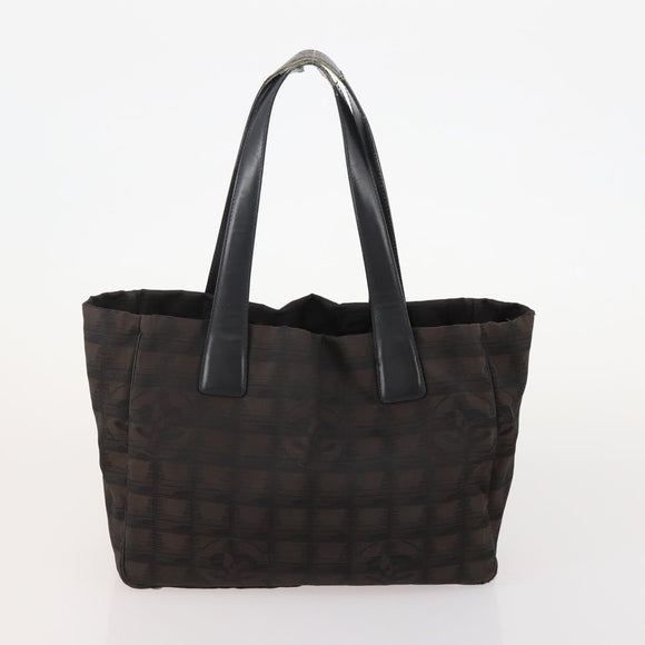 CHANEL New Travel line Tote Bag Nylon 3 Set Black Beige CC Auth BA12659