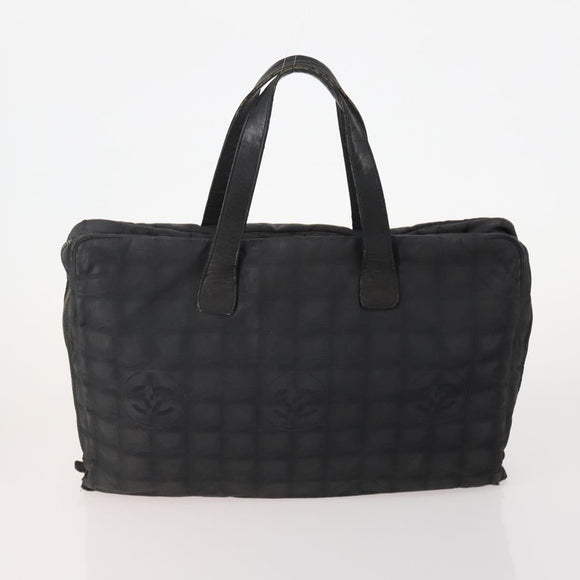 CHANEL New Travel line Tote Bag Nylon 3er Set Schwarz Beige CC Auth BA12660