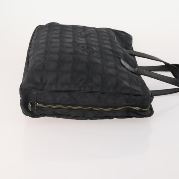 CHANEL New Travel line Tote Bag Nylon 3er Set Schwarz Beige CC Auth BA12660
