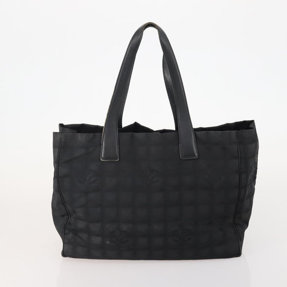 CHANEL New Travel line Tote Bag Nylon 3er Set Schwarz Beige CC Auth BA12660