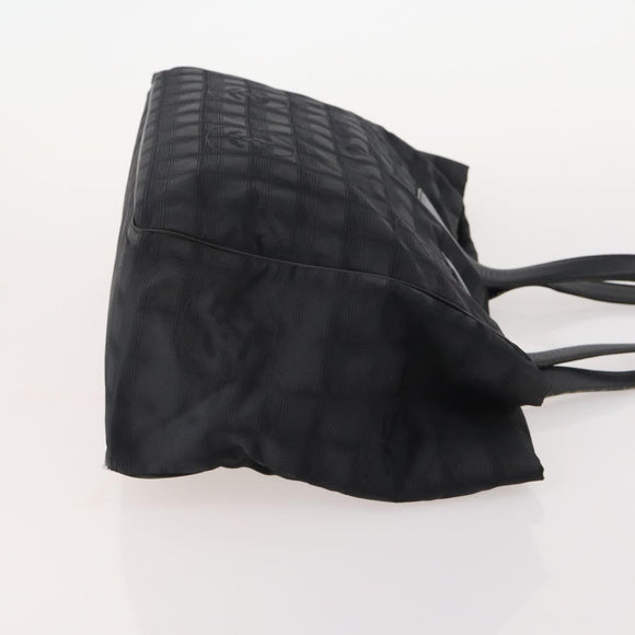 CHANEL New Travel line Tote Bag Nylon 3er Set Schwarz Beige CC Auth BA12660
