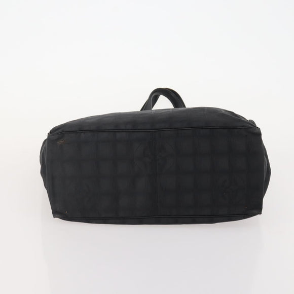 CHANEL New Travel line Tote Bag Nylon 3er Set Schwarz Beige CC Auth BA12660