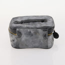 CHANEL Vanity Pouch Leer 2 Set Zwart CC Auth BA12664-10