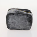 CHANEL Vanity Pouch Leer 2 Set Zwart CC Auth BA12664-13
