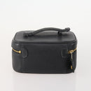 CHANEL Vanity Pouch Leer 2 Set Zwart CC Auth BA12664-3