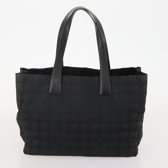 CHANEL New Travel line Tote Bag Nylon 2 Set Black Beige CC Auth BA12666