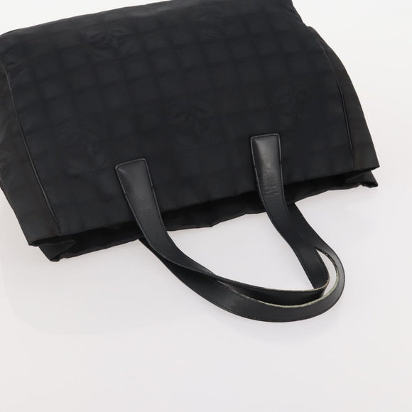 CHANEL New Travel line Tote Bag Nylon 2 Set Black Beige CC Auth BA12666