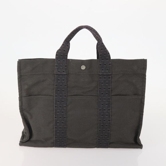 HERMES Tote Bag Canvas 3 Set Black Gray Auth BA12667
