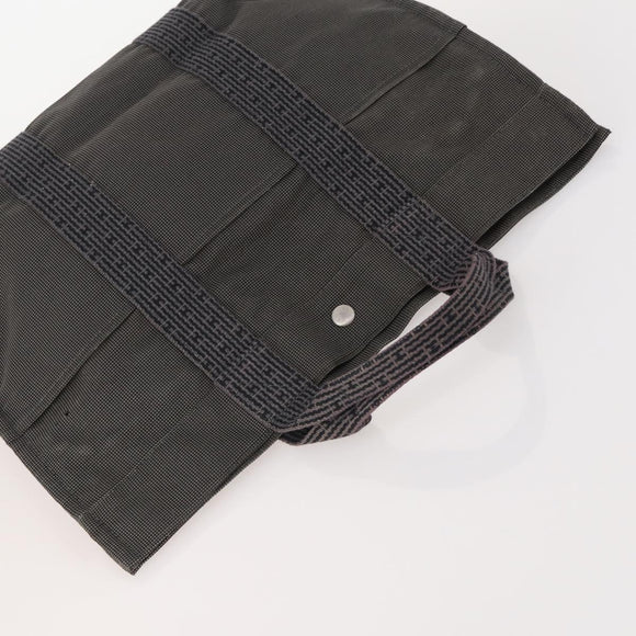 HERMES Tote Bag Canvas 3 Set Black Gray Auth BA12667