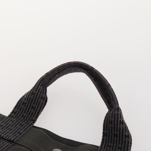 HERMES Tote Bag Canvas 3 Set Black Gray Auth BA12667
