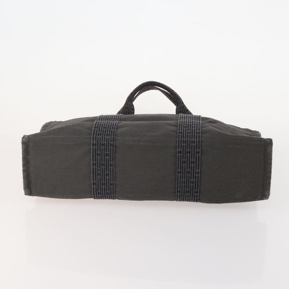 HERMES Tote Bag Canvas 3 Set Black Gray Auth BA12667