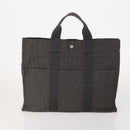 HERMES Tote Bag Canvas 3 Set Black Gray Auth BA12667-3