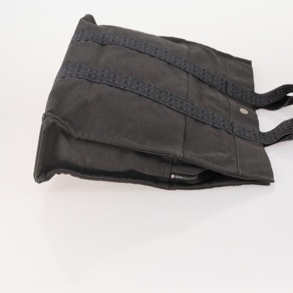 HERMES Tote Bag Canvas 3er Set Schwarz Grau Auth BA12667