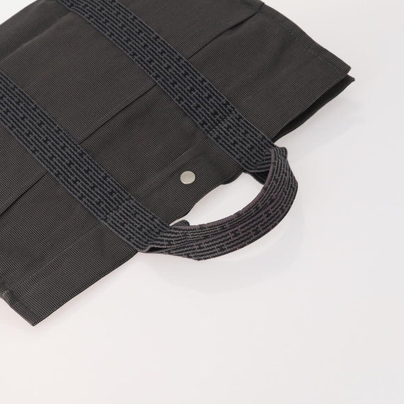 HERMES Tote Bag Canvas 3er Set Schwarz Grau Auth BA12667