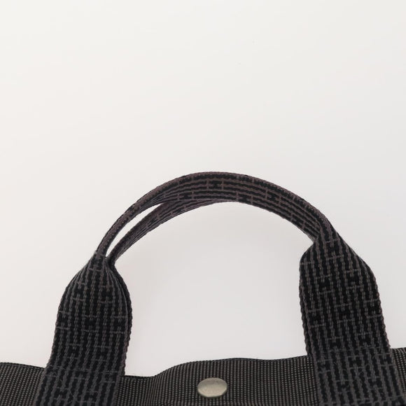 HERMES Tote Bag Canvas 3 Set Black Gray Auth BA12667
