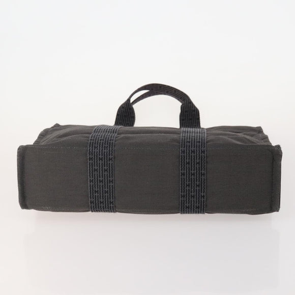 HERMES Tote Bag Canvas 3 Set Black Gray Auth BA12667