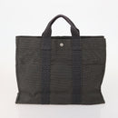HERMES Tote Bag Canvas 3 Set Black Gray Auth BA12667-9