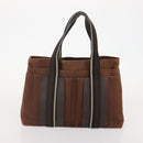 HERMES Tote Bag Canvas 2 Set Brown Auth BA12668-10