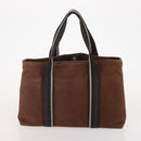 HERMES Tote Bag Canvas 2 Set Brown Auth BA12668-11