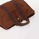 HERMES Tote Bag Canvas 2 Set Brown Auth BA12668-5