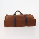 HERMES Tote Bag Canvas 2 Set Brown Auth BA12668-7
