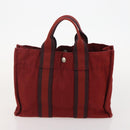 HERMES Handtasche Canvas 2er Set Rot Grau Auth BA12669-10