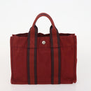 HERMES Handtasche Canvas 2er Set Rot Grau Auth BA12669-11