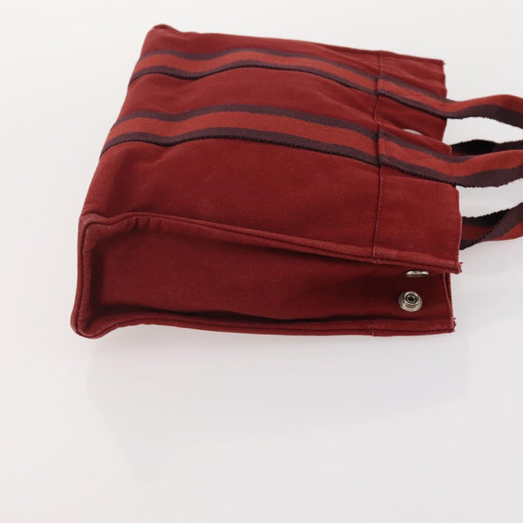 HERMES Handtasche Canvas 2er Set Rot Grau Auth BA12669