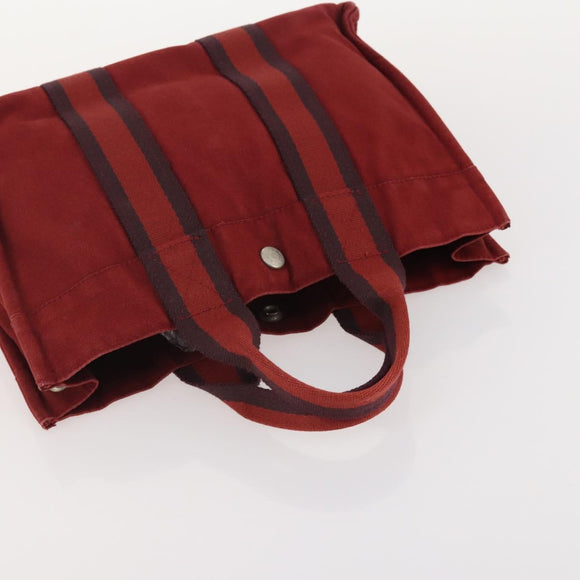 HERMES Handtasche Canvas 2er Set Rot Grau Auth BA12669
