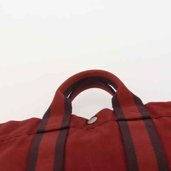 HERMES Handtasche Canvas 2er Set Rot Grau Auth BA12669