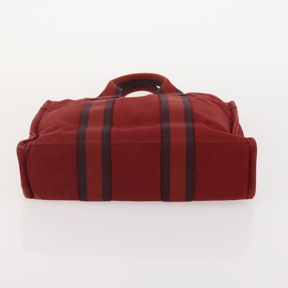 HERMES Handtasche Canvas 2er Set Rot Grau Auth BA12669