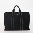 HERMES Fourre Tout Hand Bag Cotton 3 Set Black Gray Auth BA12670-10