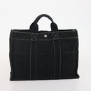 HERMES Fourre Tout Hand Bag Cotton 3 Set Black Gray Auth BA12670-17