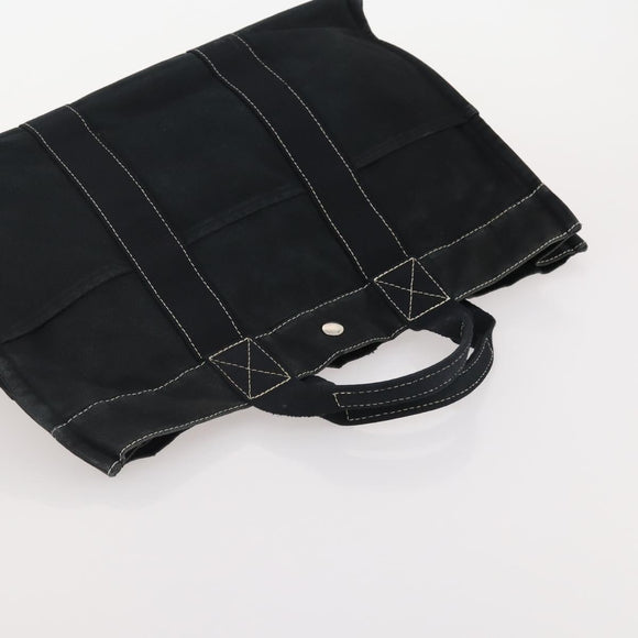 HERMES Fourre Tout Hand Bag Cotton 3 Set Black Gray Auth BA12670
