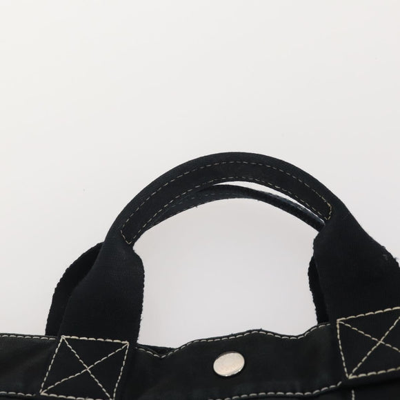 HERMES Fourre Tout Hand Bag Cotton 3 Set Black Gray Auth BA12670