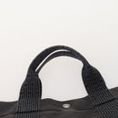 HERMES Fourre Tout Hand Bag Cotton 3 Set Black Gray Auth BA12670-6