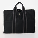 HERMES Fourre Tout Hand Bag Cotton 3 Set Black Gray Auth BA12670-9