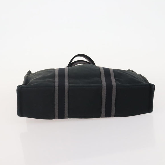 HERMES Fourre Tout Hand Bag Cotton 2 Set Black Auth BA12671