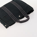 HERMES Fourre Tout Hand Bag Cotton 2 Set Black Auth BA12671-5