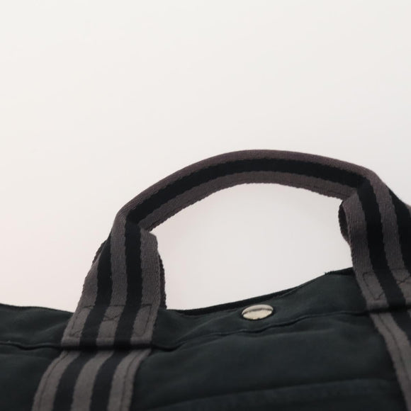 HERMES Fourre Tout Hand Bag Cotton 2 Set Black Auth BA12671