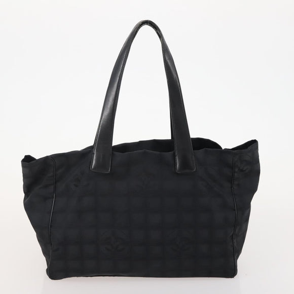 CHANEL New Travel line Tote Bag Nylon 3 Set Black Beige CC Auth BA12674